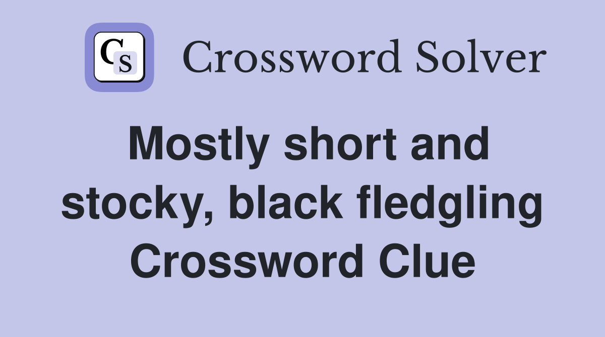 Mostly short and stocky, black fledgling Crossword Clue Answers